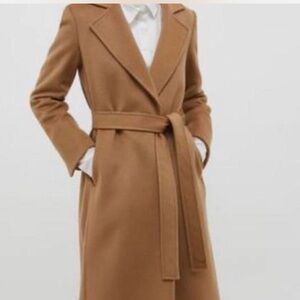 Massimo Dutti Beige Wool Coat